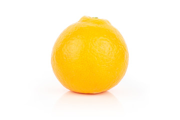 One whole fresh orange tangelo minneola isolated on white background
