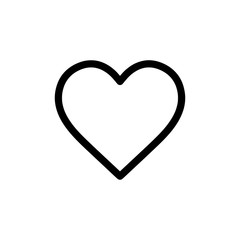 Flat line minimal heart icon. Simple vector heart icon. Isolated heart icon for various projects.