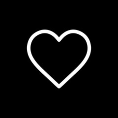 Flat line minimal heart icon. Simple vector heart icon. Isolated heart icon for various projects.
