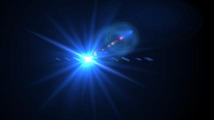 Bright light blue lense flare