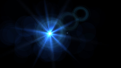 Bright light blue lense flare