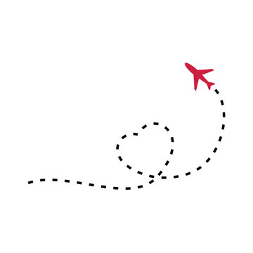 Flight Route Icon, Flight Route Illustration Vector