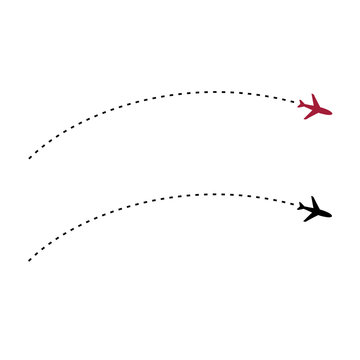 Flight Route Icon, Flight Route Illustration Vector