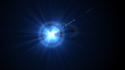 Bright light blue lense flare