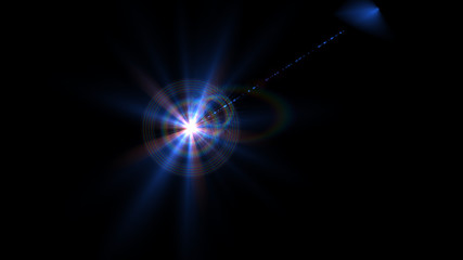 Bright light blue lense flare