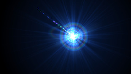 Bright light blue lense flare