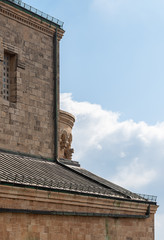 Fragment of the building of the catholic Christian Transfiguration Church located on Mount Tavor near Nazareth in Israel