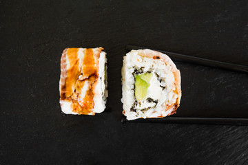 japanese sushi dish with different fillings