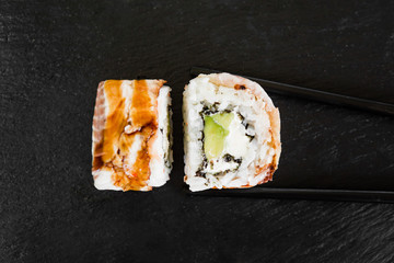 japanese sushi dish with different fillings