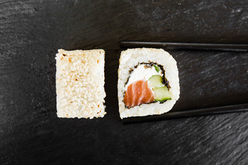 japanese sushi dish with different fillings