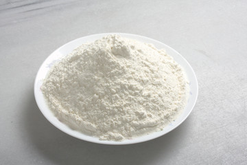 close up for wheat flour in plate