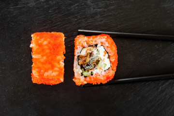 japanese sushi dish with different fillings