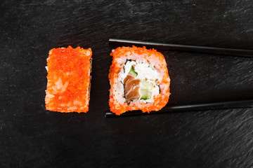 japanese sushi dish with different fillings