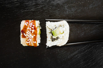 japanese sushi dish with different fillings