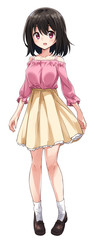 Fototapeta premium 可愛い美少女 アニメ 漫画 立ち絵 表情差分 笑顔 young pretty woman anime manga smile