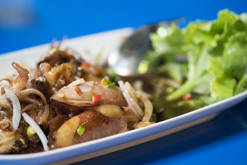 Sweet boiled squid (Thai called maug toam whan)
