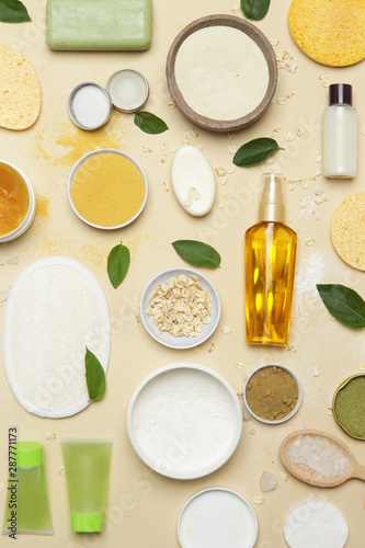 Natural Organic Cosmetic Flat Lay Home Spa Concept Skin Body