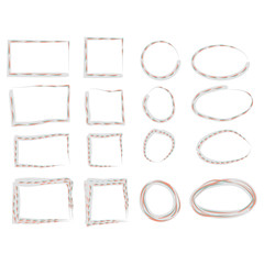 Hand drawn tribal frames. Vintage border, decoration ethnic art element