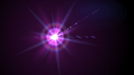 Bright magenta lense flare