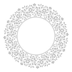 Decorative frame Elegant vector element for design in Eastern style, place for text. Floral grey border. Lace illustration for invitations and greeting cards
