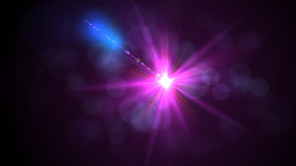 Bright magenta lense flare