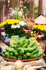 Beautiful colors of the daily market in Lao Kai.
