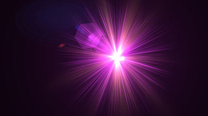 Bright magenta lense flare
