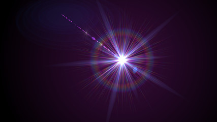 Bright magenta lense flare