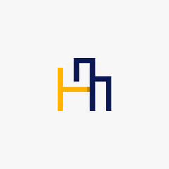 Letter H Outline Simple Modern Icon Logo Element Design Template Vector