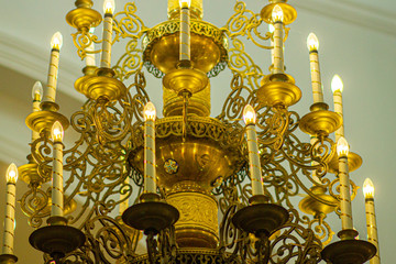 church candelabrum in the church of the Christian church. concept of hope for god