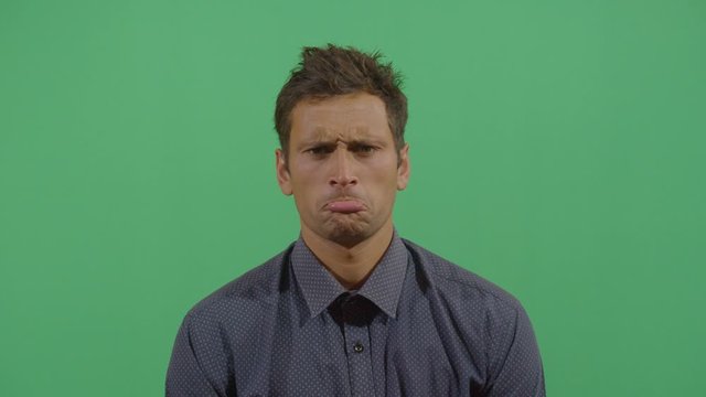Facial Expression Of A Adult Man Pouting