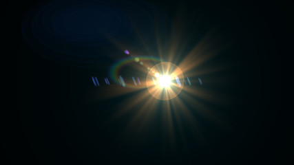 Bright orange lense flare