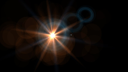 Bright orange lense flare