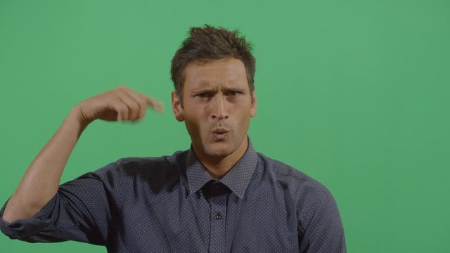 Adult Man Telling The Viewer That Something Crazy Is Going On