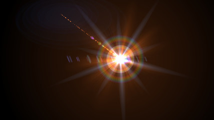 Bright orange lense flare