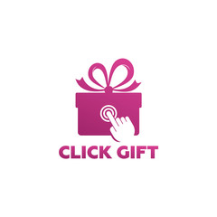 Click Arrow And Touch Gift Logo Template Design Vector, Emblem, Design Concept, Creative Symbol, Icon