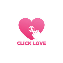 Click Arrow And Touch Love Logo Template Design Vector, Emblem, Design Concept, Creative Symbol, Icon