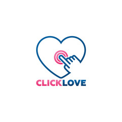 Click Arrow And Touch Love Logo Template Design Vector, Emblem, Design Concept, Creative Symbol, Icon