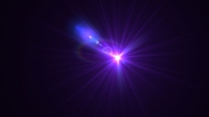 Bright purple lense flare