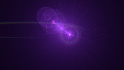 Bright purple lense flare