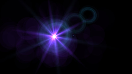 Bright purple lense flare