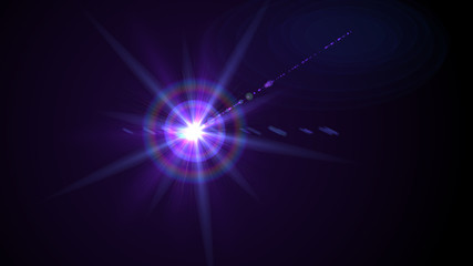 Bright purple lense flare