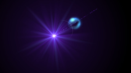 Bright purple lense flare