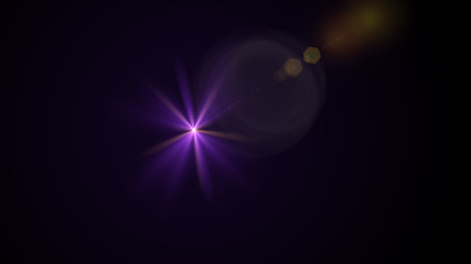 Bright purple lense flare