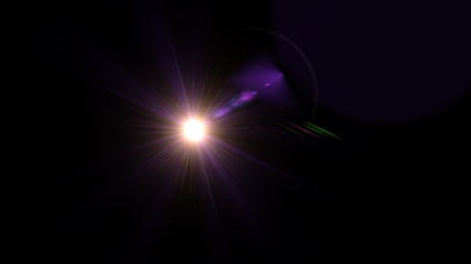 Bright purple lense flare