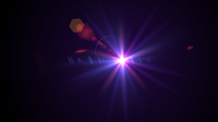 Bright purple lense flare