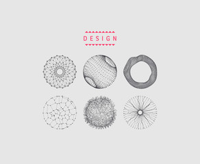 Sphere with connected lines and dots. Wireframe illustration. Abstract 3d grid design. Technology style.