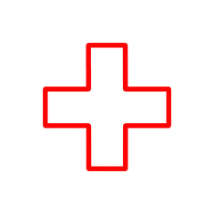 Flat line minimal cross icon. Simple vector cross icon. Isolated cross icon for various projects.