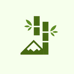 Mountain Forest Bamboo Modern Simplicity Icon Logo Element Design Template Vector
