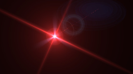 Bright red lense flare